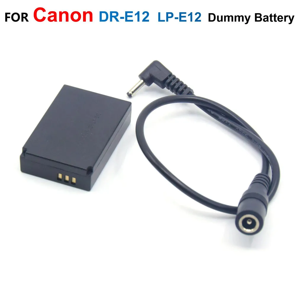 

DR-E12 DC Coupler LP E12 LP-E12 Dummy Battery With Connector For Canon EOS M EOS-M2 M50 M10 M100 EOS-M100