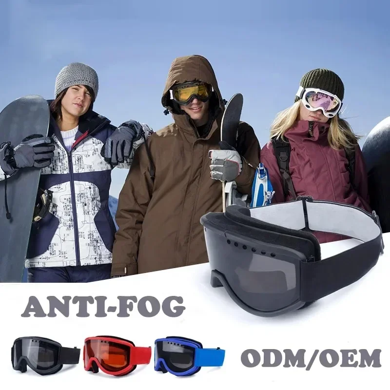 

OBAOLAY Winter Sunglasses Custom Logo Ski Goggles Double Anti-fog Anti-UV Snowboard Glasses Goggles Snow Goggles for Adult