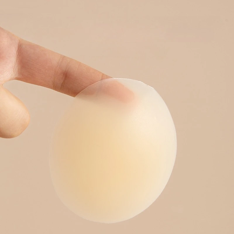 1 Pair Reusable Breast Petals Nipple Cover Thin Invisible Silicone Breast Pasties Women Sticky Invisible Stick-on Bra Boob Tape 3