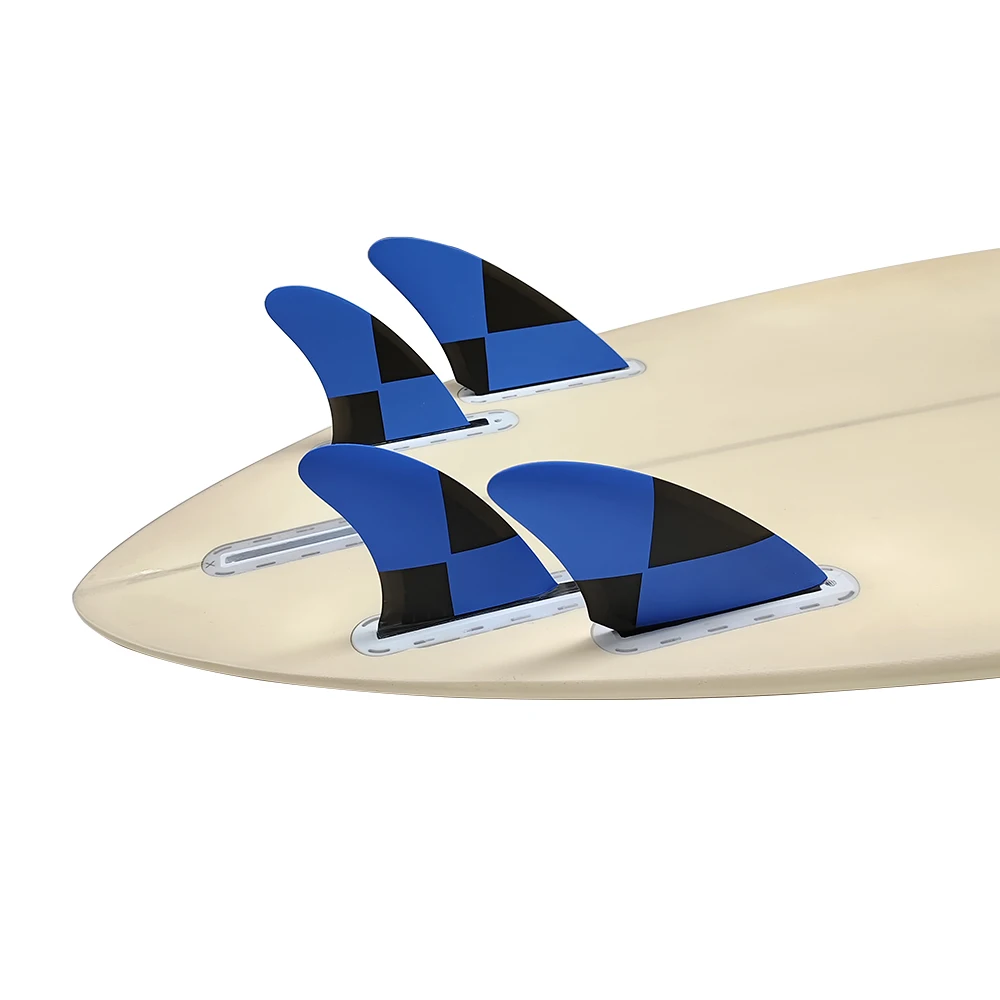 Quad UPSURF FUTURE Surfboard Fins Blue Fibreglass Performance Core Quilhas Single Tabs Honeycomb FunBoard Fins Surf Accessories