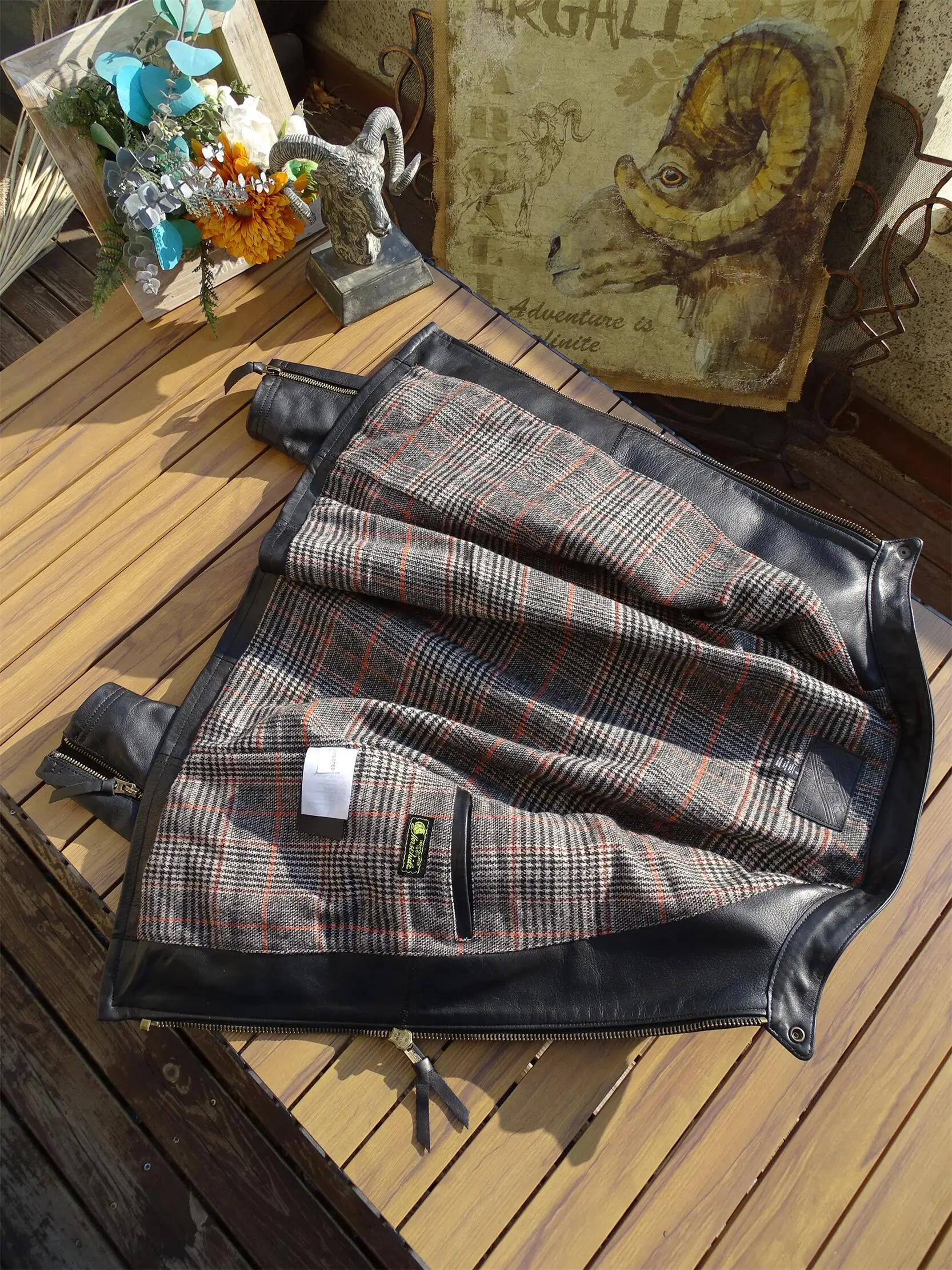 Domestic First Layer Cowhide Leather Jaet Faion Urban American Casual ort Sle Zipper Closure Youth Leather Jaet