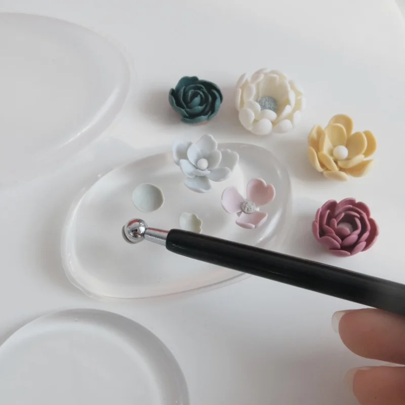 Pottery Tool Soft Silicone Pad Modeling Dotting Tool Polymer Clay Mold For DIY Ins Earrings Handicrafts Petal Making Accessories flower silicone mould silicone mold pottery tools clay tools clay accessory
