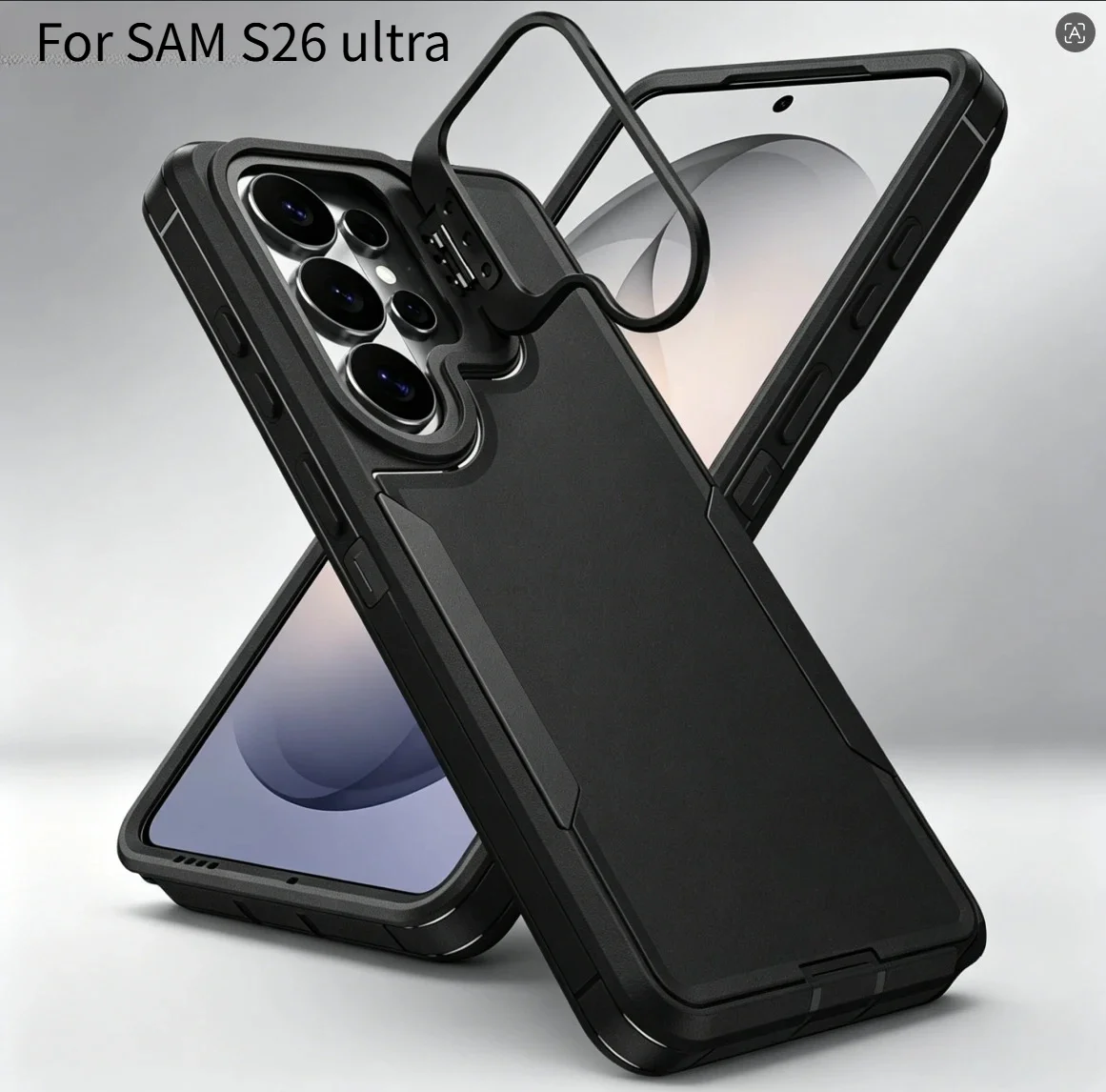 Shockproof Armor Defender Phone Case with Camera Holder and Heavy-Duty Protection