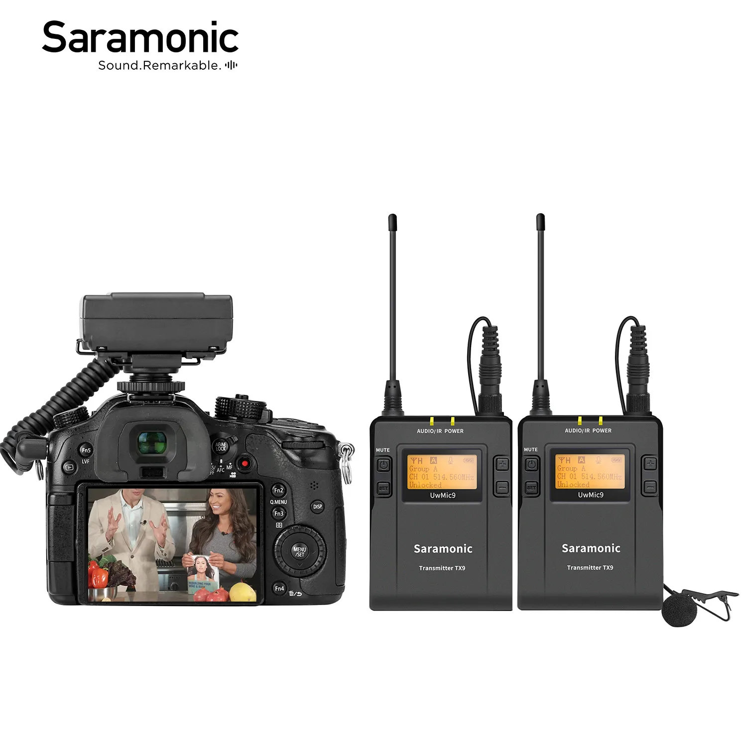 

Saramonic UwMic9 Kit1/2 UHF Wireless Lavalier Microphone for PC DSLR Camera Camcorder Streaming Youtube Recording Vlog Podcast