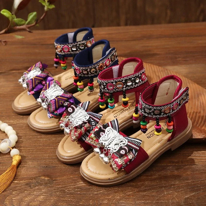 Girls National Retro Style Open Toe Sandals