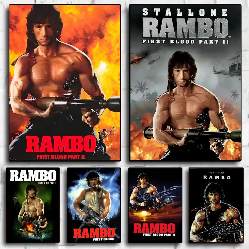 Póster de película R-Rambo First Blood, pegatinas HD, pintura ...