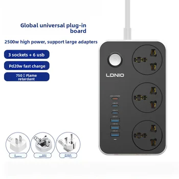 เต้ารับอเนกประสงค์แบบหลายช่อง USB+Type-C สำหรับใช้ในบ้านและสำนักงาน ปลั๊กแปลงอเนกประสงค์แบบหลายช่อง 1