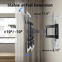 Full Motion TV Wall Mount Bracket For 32"-80" Articulating 6 Arms TV Wall Mount Stand Tilt Bracket TV, Max VESA 600x400mm - Image 4