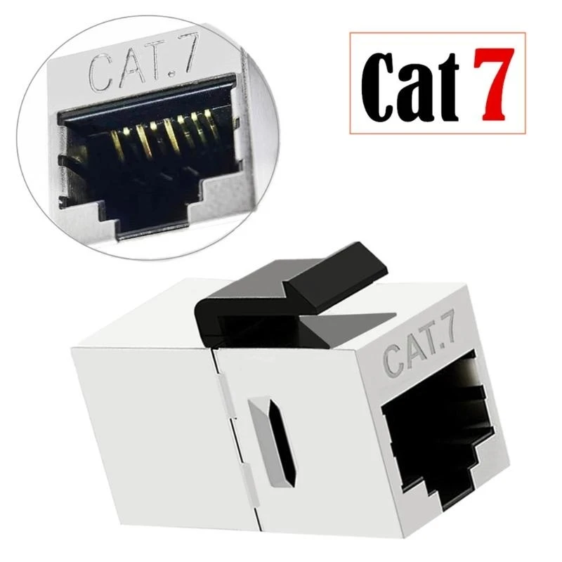 4Pcs CAT7 커플러 차폐 암-암 RJ45 인라인 커플러 키스톤