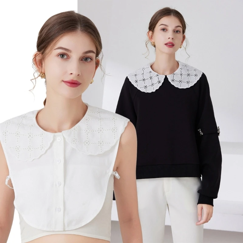 

Elegant Hollow out False Collar Girl Shirt Dress Sweater Decorative Collar