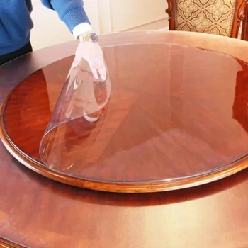 NUOVO tappeto da tavolo rotondo in PVC tovaglia impermeabile trasparente modello da cucina copritavolo in vetro morbido panno per tavolo da pranzo 1
