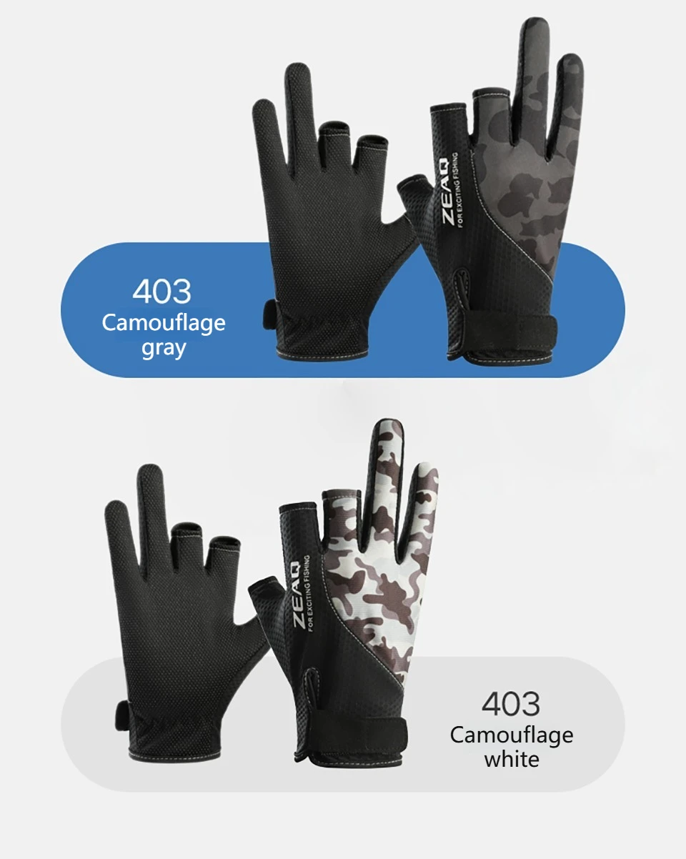 GTUBIKE Angelhandschuhe für Herren – Sommer-Angelhandschuhe mit Sonnenschutz und rutschfester Eis-Seide, atmungsaktiv, dünn, mit drei Freihand-Fingern – Detail 13