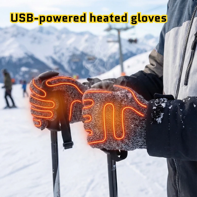 USB Heated Gloves Touchscreen Rechargeable Thermal Thickened for Skiing Motorcycle Cycling Commuting Outdoor Winter Activities USB Heated Gloves Touchscreen Rechargeable Thermal Thickened for Skiing Motorcycle Cycling Commuting Outdoor Winter Activities