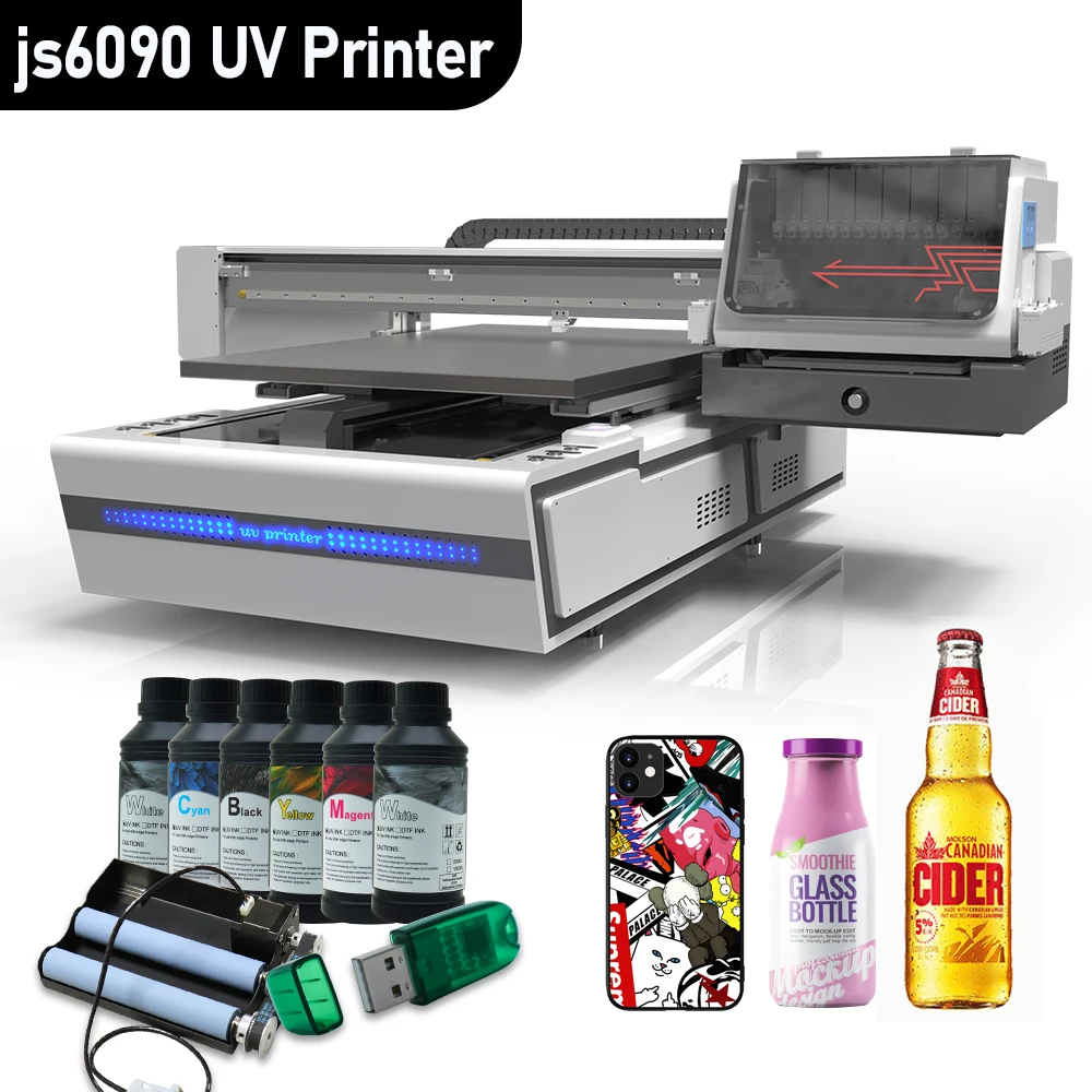 Uv Printer Uv Flatbed Uv Printer With Platform A1 6090 Uv Printer For Epson Xp600 Uv For Metal Acrylic Bottle - Printers - AliExpress