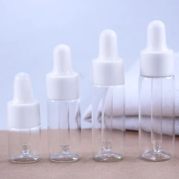 2/3/5ml Mini flacone contagocce vuoto in vetro olio essenziale siero lozione goccia liquida per flaconi per Pipette da massaggio flacone riutilizzabile 1