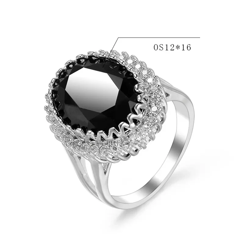 Vintage Female Wedding Ring 925 Sterling Silver Round Black Micro Pave Zircon for Women Jewelry,silver rings,silver ring,wedding rings