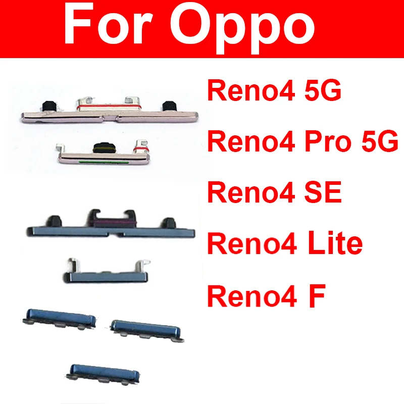 For Oppo Reno 4 4Pro 4Lite 4Se 4F 5G Power Volume Buttons On Off Power Volume Up Down Side Keypads Parts
