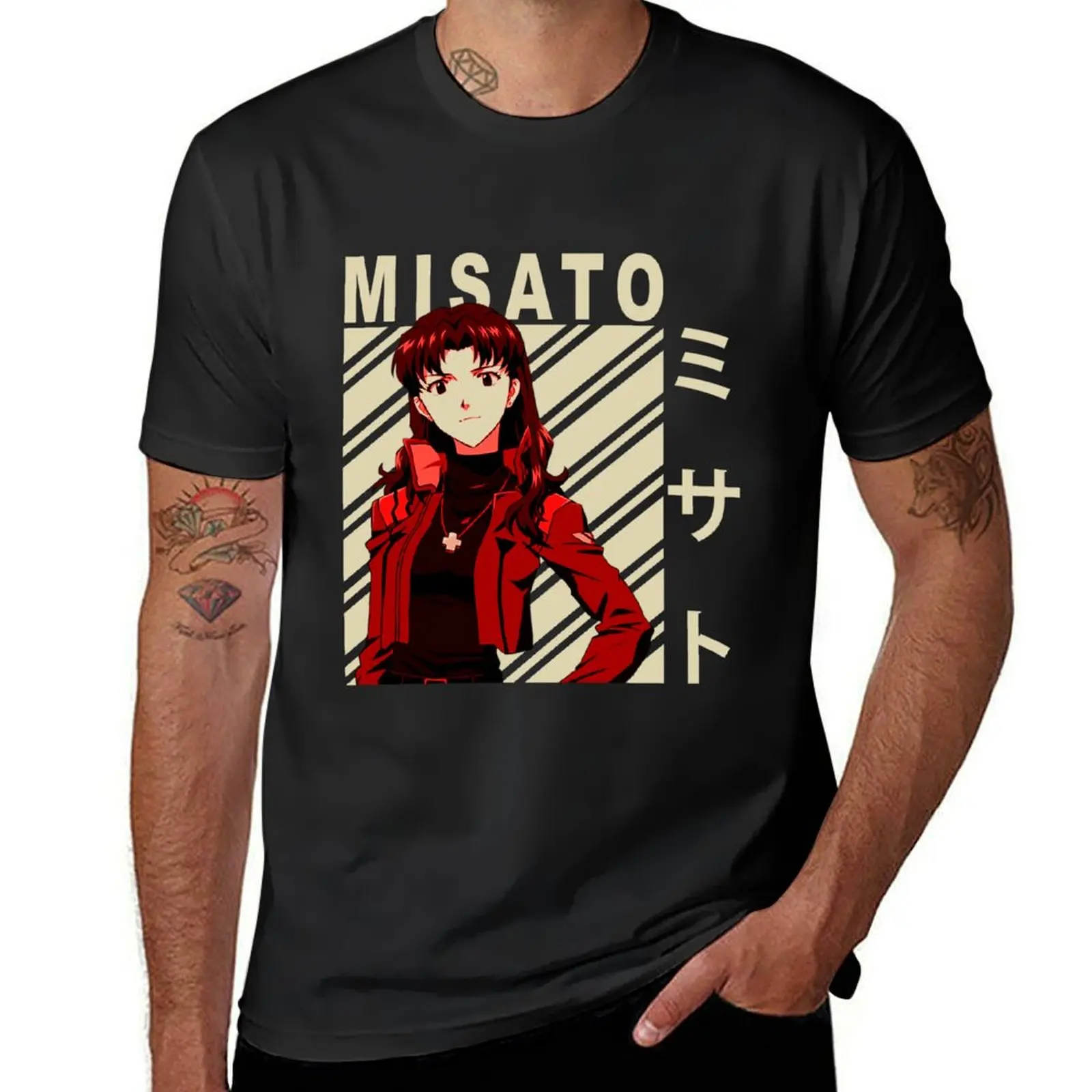 

Misato Katsuragi - Vintage Art T-Shirt customs aesthetic clothes slim fit t shirts for men