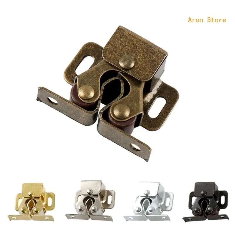 Set of 5 Double Roller Door Catches Durable Cupboard Cabinet Door Catch with Screws Reliable Twin Roller Closet Catches