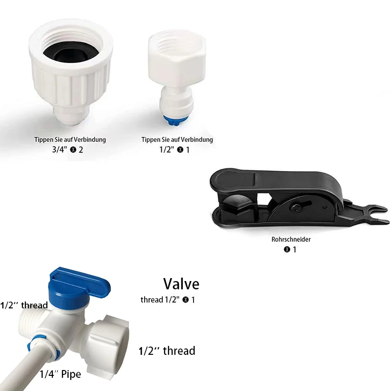 Adaptateur Raccord Plomberie 3/4" Femelle Vers 1/4" - Pour Filtre Eau Réfrigérateur, Compatible Systèmes Filtration