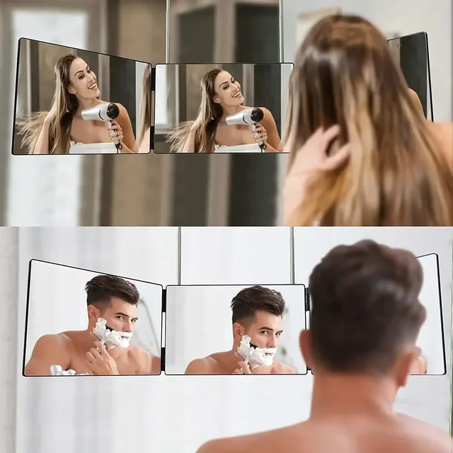 Rétractable réglable suspendu trois miroirs maquillage pliant trois miroirs trois fois miroir Spot Portable cosmétique 2