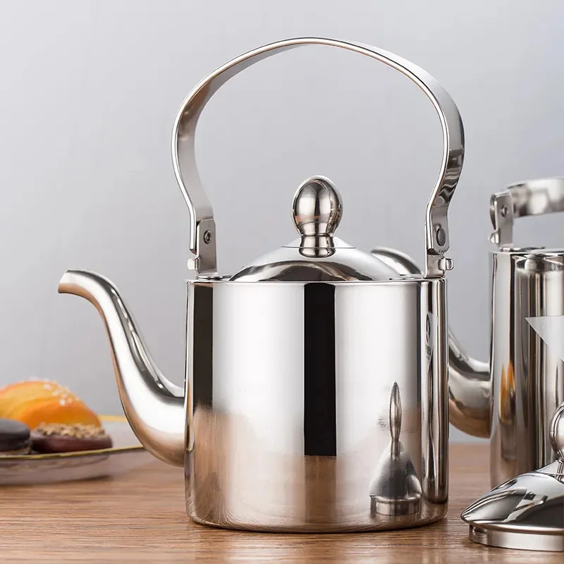 Stainless Steel Kettle with Strainer for Tea Kettle 1.5L/2L Thickened Gas Stove Induction Cooker Teakettle Camping