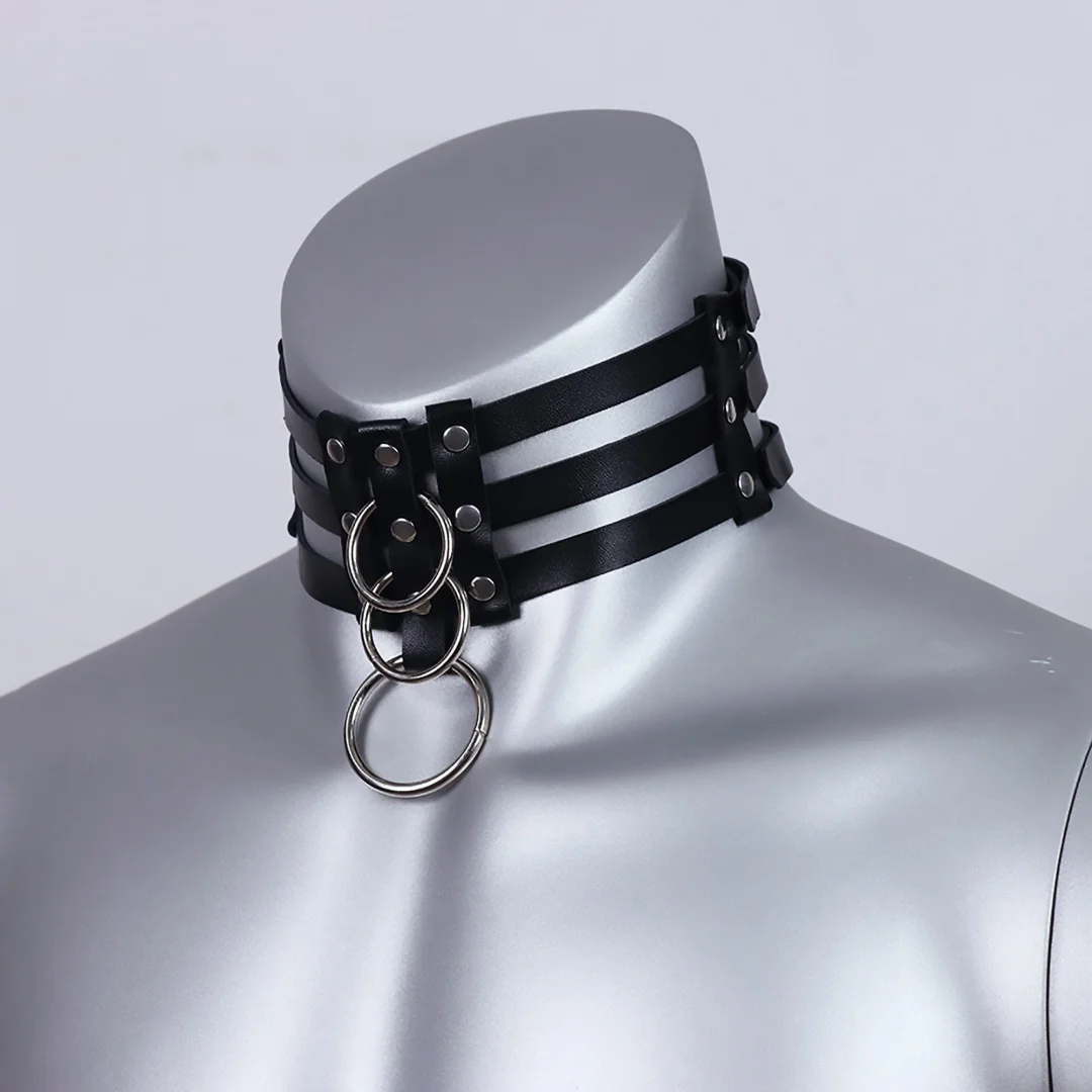 Harness Punk Gürtel Männer Leder Harness Kragen Punk Stil Hals Halskette Halsband Harajuku Gothic Kleidung Exotische Gürtel Zubehör – Detail 7