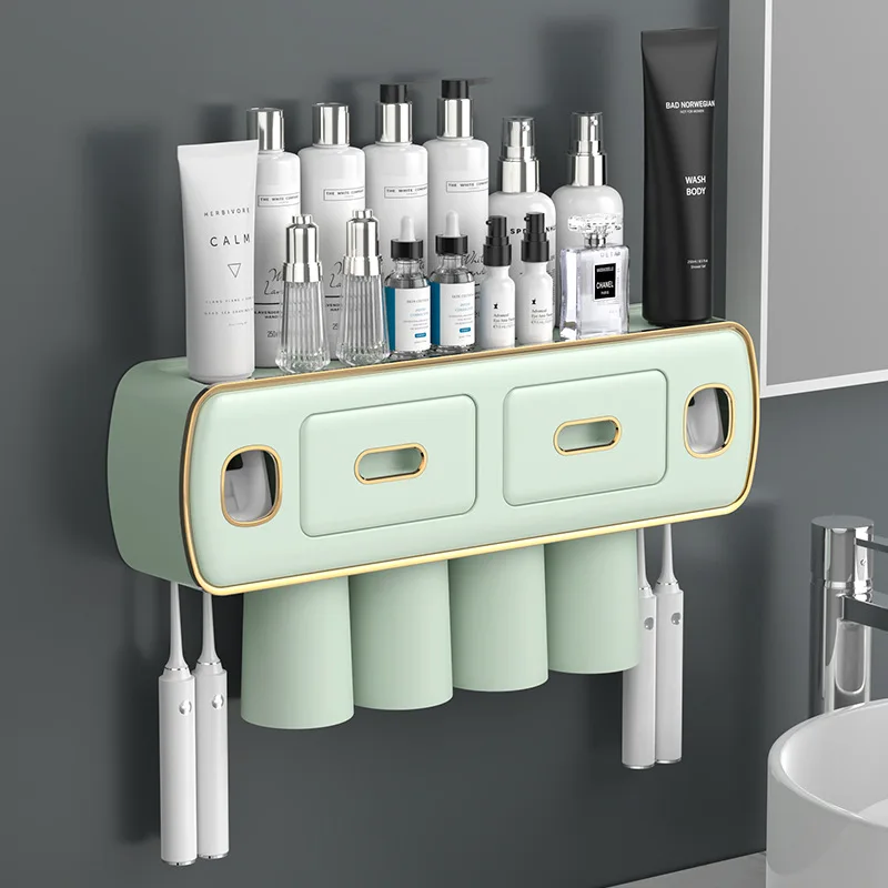 Wall Mount Bathroom Storage Automatic Toothpaste Dispenser