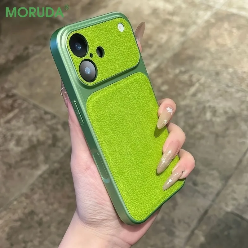 Luxury Leather Texture Shockproof Phone Case with Durable Lens Protection
