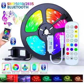 와이파이 5050 RGB 블루투스 LED 스트립 조명, 방수 TV 백라이트 룸 장식, 티라 LED 테이프 다이오드, 유연한 리본, 5m-30m, 12V