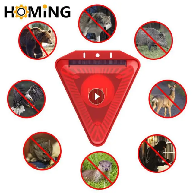 Napenergia Riasztás Könnyű Állati Riasztó 6 Villogó Piros Led -Ekkel Vízálló Otthoni Kerti Karázsfészek Karvan Biztonsági Riasztórendszer