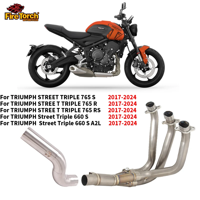 

Выхлопная труба для мотоцикла Triumph Street Triple 660 765 S R RS A2L 2017-2024, из титанового сплава, 50,8 мм