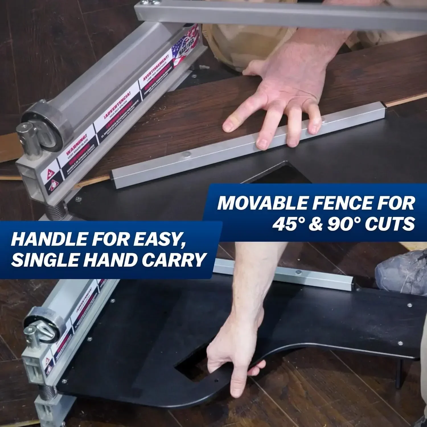 Ultra-Lite Flooring Cutter 13", Cuts Vinyl Plank, Laminate, Engineered Hardwood, Siding, and More - Honing Stone Included 2
