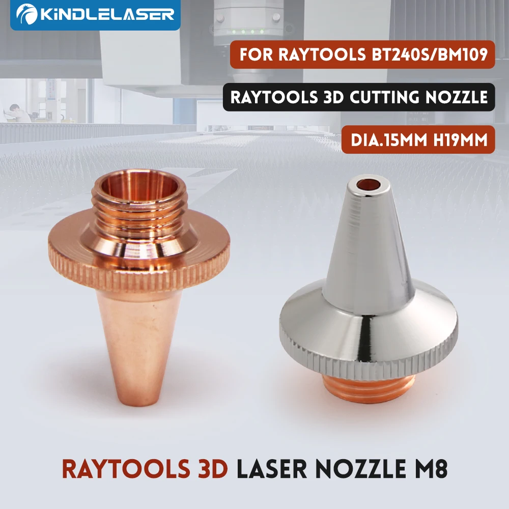 

KINDLELASER 3D Laser Nozzle M8 Dia.15mm H19mm Raytools 3D Cutting Nozzle Single & Double Layer For Raytools 3D BT240S BM109