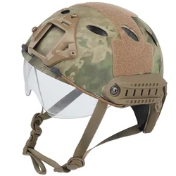 Casco táctico con gafas protectoras para Paintball, caza, juego de guerra, militar, rápido, Camuflaje Multicam, versión estadounidense