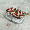 1 cute red strawberry pill box,2 compartment pill boxes,rectangular decorative box vitamin pill storage box, for pocket purses 5