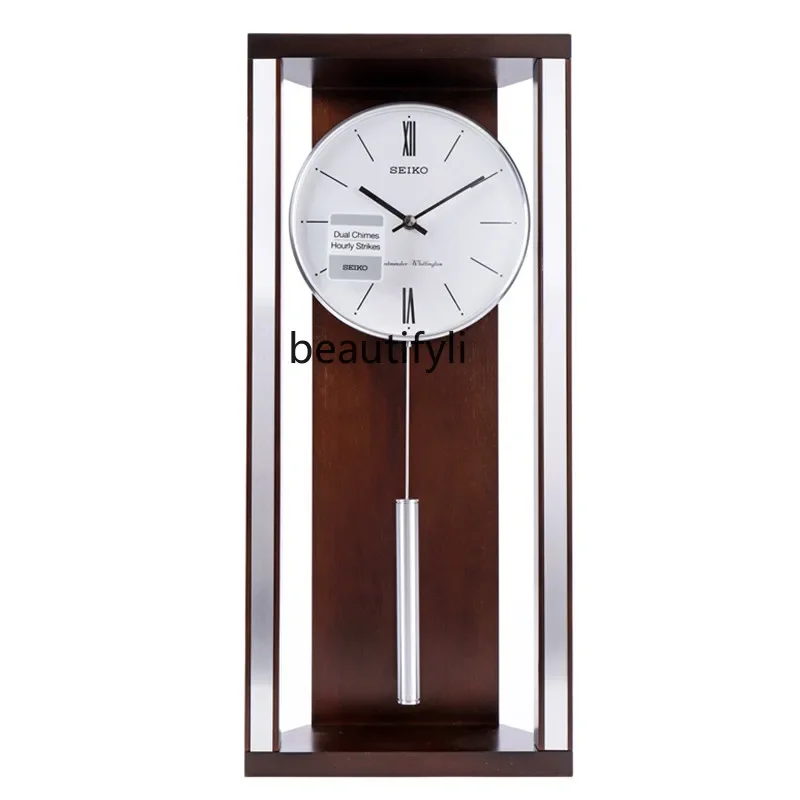 

European Retro Clock Hanging Creative Fashion Wall Clock Whole POINT Music Living Room Solid Wood living room decoration