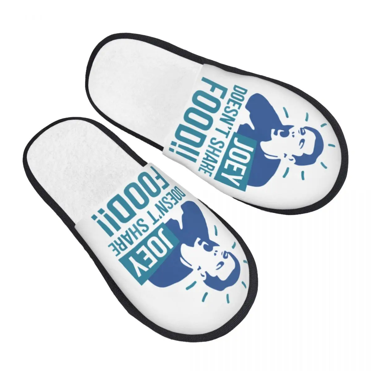 

Friends TV Show Soft Scuff Memory Foam Slippers Women Joey Doesn't Share Food Spa House Shoes