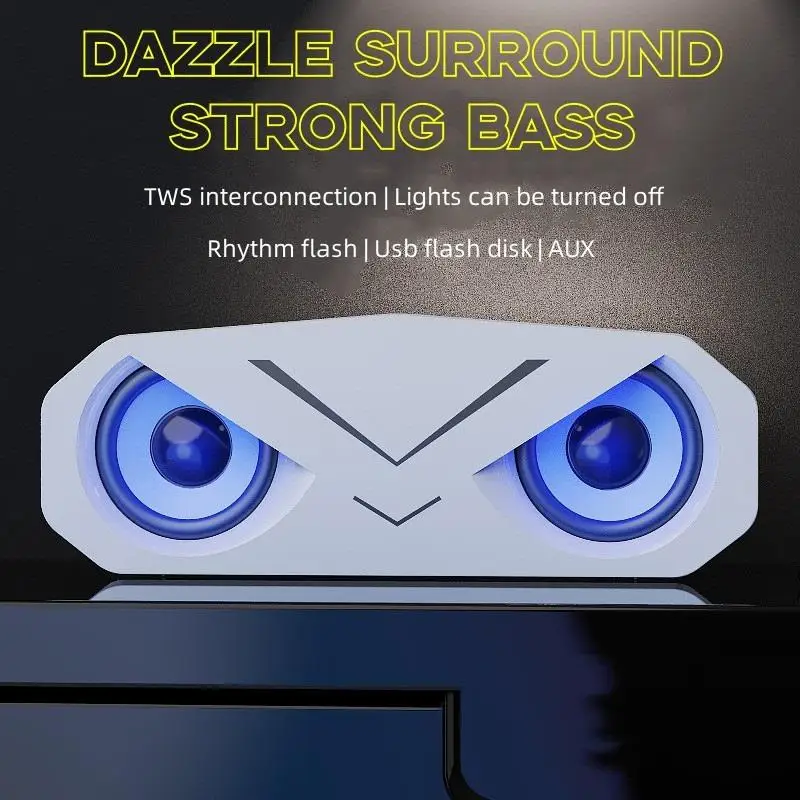 

Wireless Bluetooth Speaker Outdoor Portable TWS Coupled AUX Multifunctional Card Insert Subwoofer New Audio Home Live Broadcast