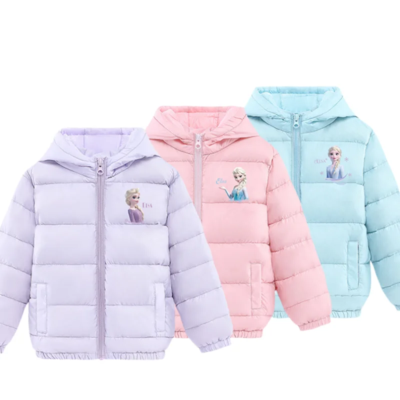 

Disney Princess Elsa New animation peripheral kawaii cute cartoon girls down jacket creative thin white duck down gift wholesale