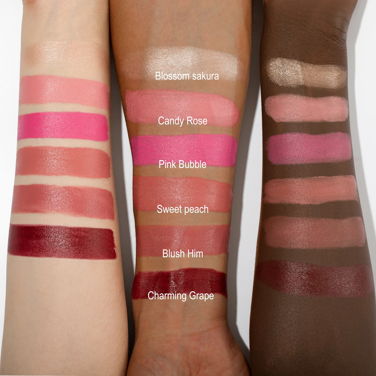 Vegan Cruelty-Free Big Volume Cream Blusher Highlighter Long Lasting High Pigment Face Blush Lip And Cheek Tint Balm Blush Stick 6