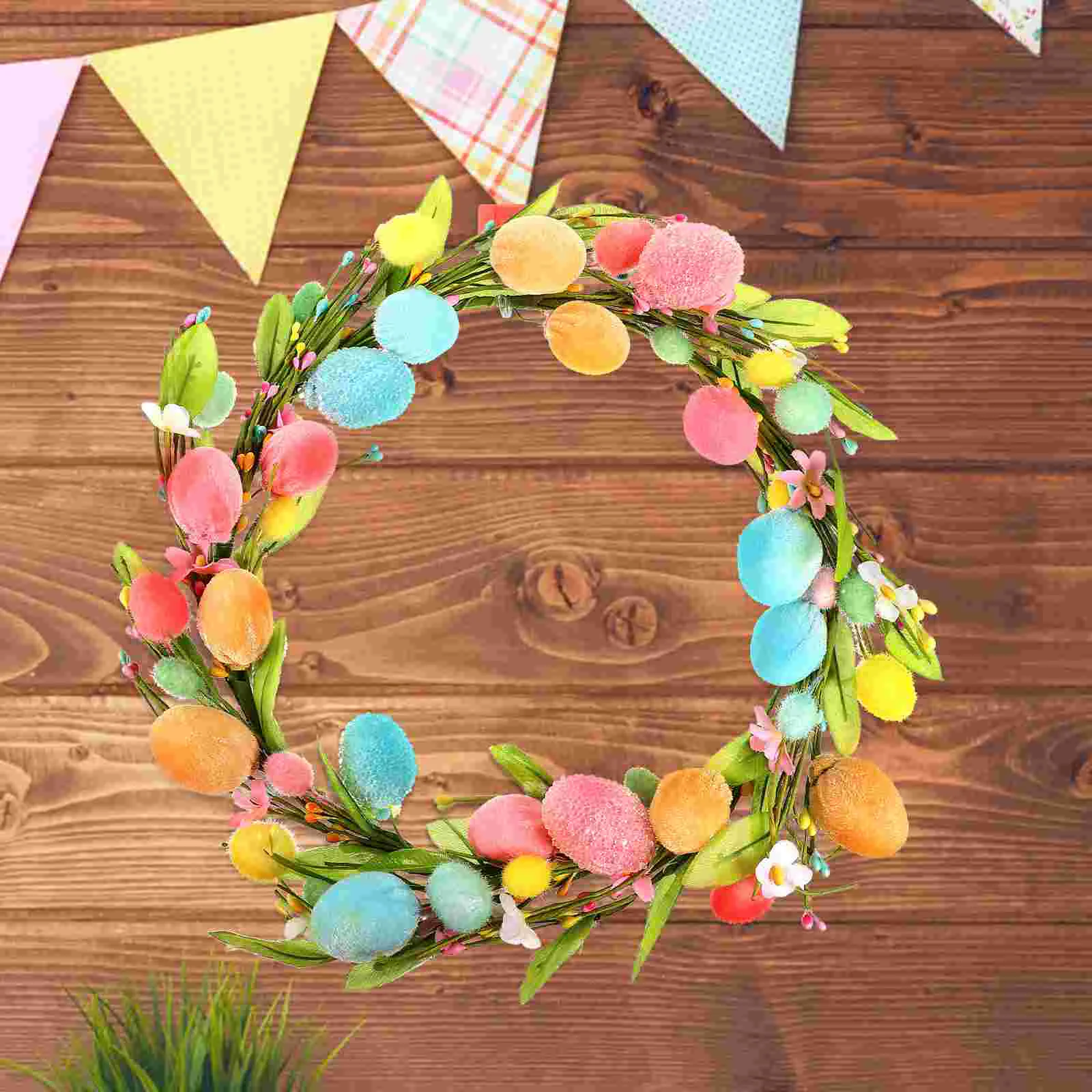 

Easter Egg Wreath for Front Door Wall Easter Decoration Spring Easter Garland