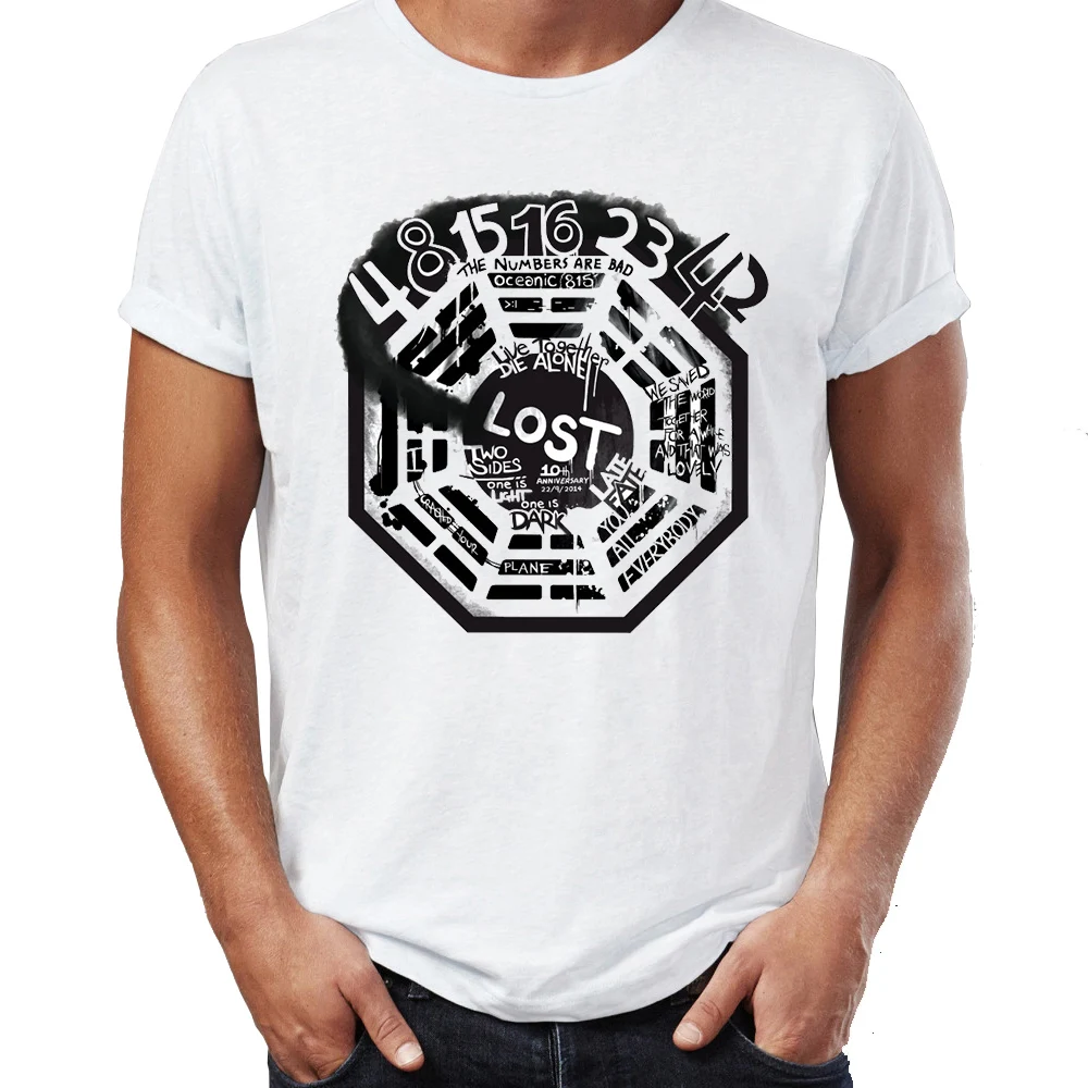 Men s T Shirt Lost Roll Dharma Station Bear Bat Dharma Initiative Tee