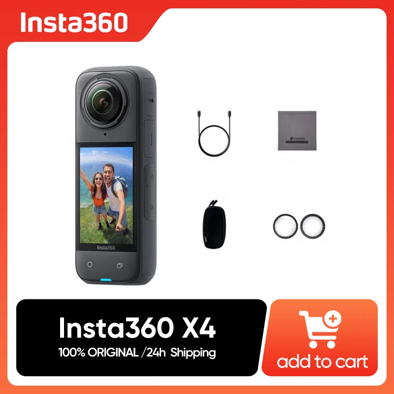 Insta360 X4 Waterproof 360 Action Camera 8K 72MP Magic In Action Active HDR 2.5 TouchScreen for Vlog Riding Skiing