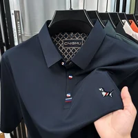 Polo à manches courtes pour hommes, qualité chaude, bouton à revers, broderie de chien, T-Shirt élégant et décontracté, vêtements d'affaires simples pour hommes, printemps 2