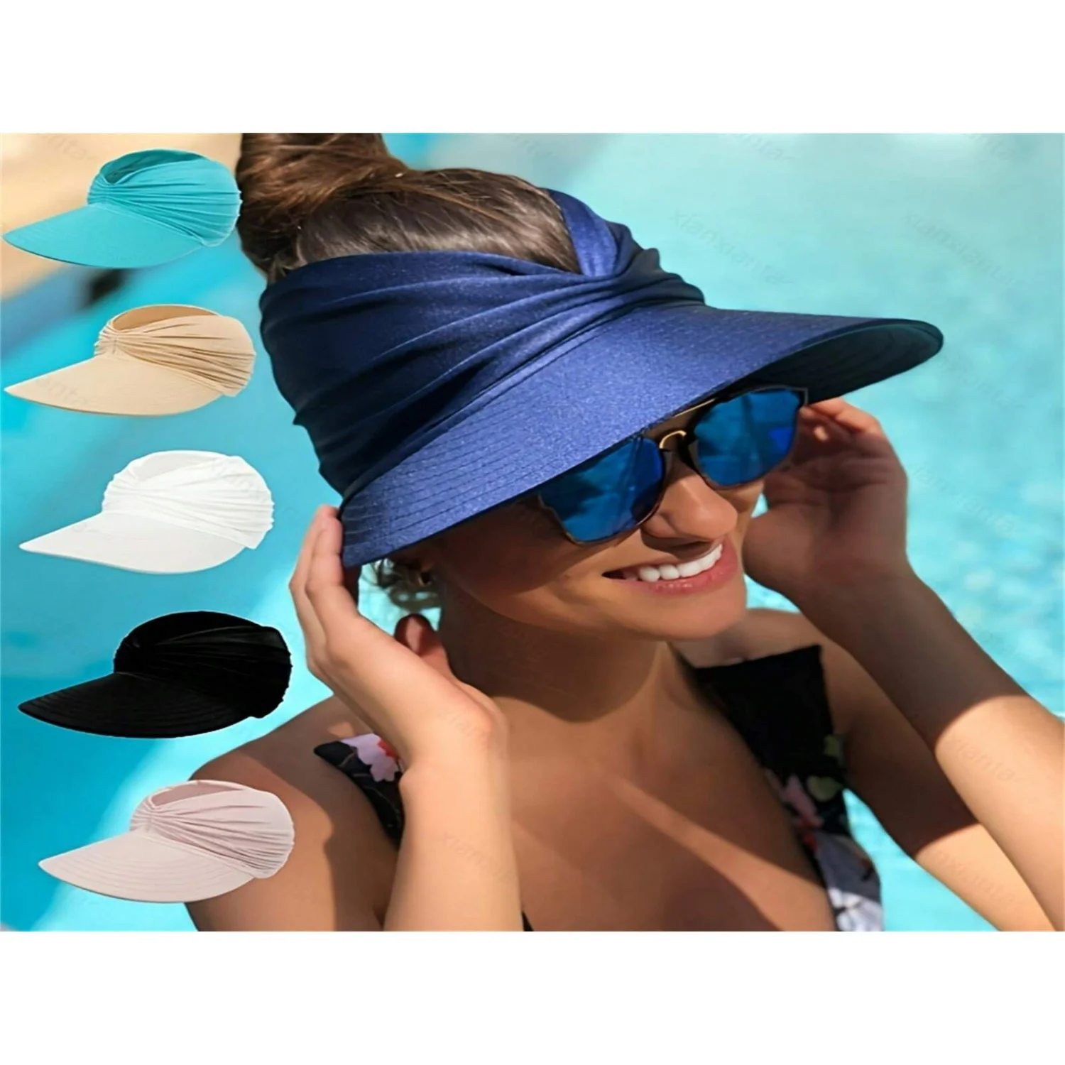 [ "Packable Wide Brim Women's Summer Beach Sun Visor Hat UV Protection Sport", "Stylish Women's Wide Brim Sun Visor Hat fo