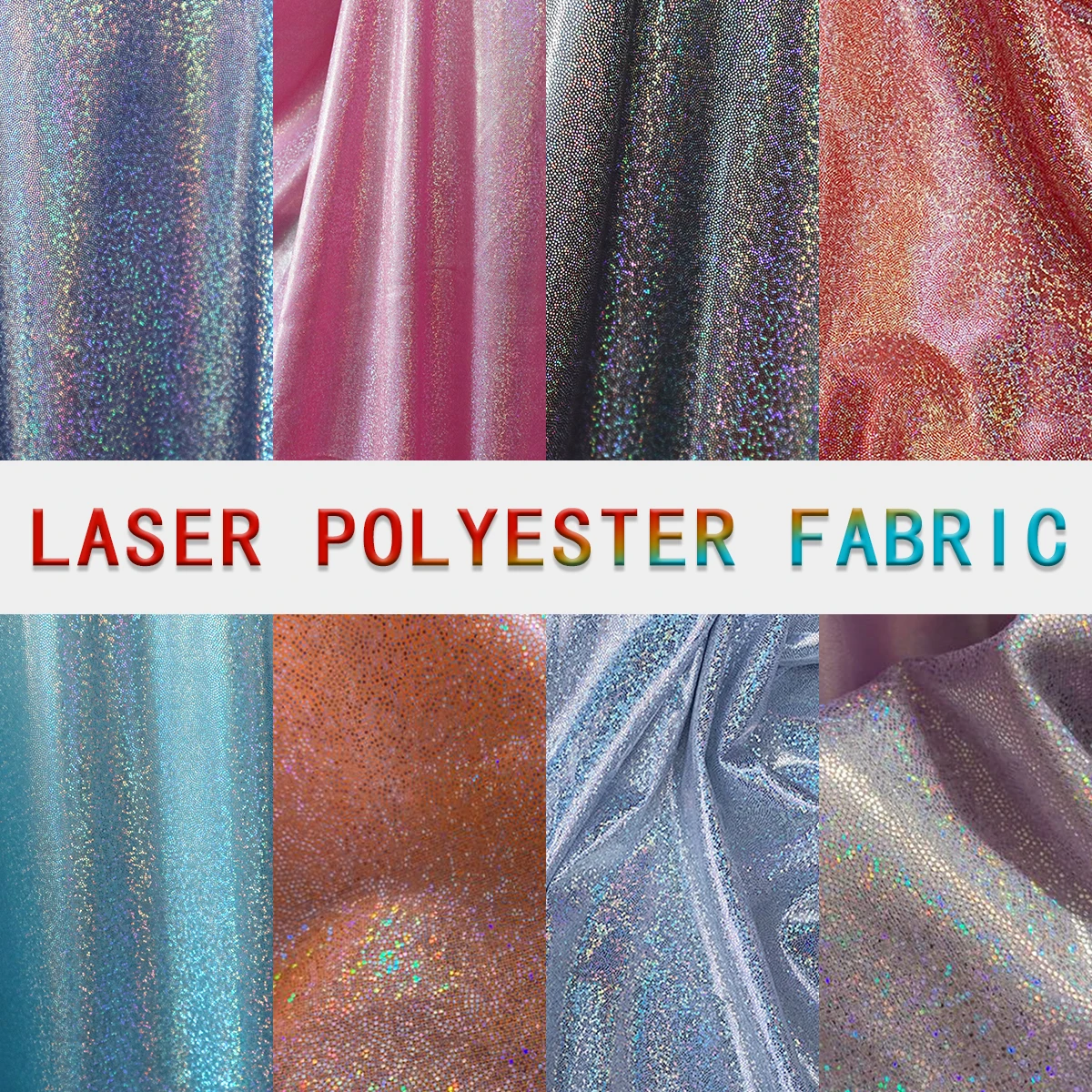 Glitter Iridescent Polyester Fabric for Party Dresses and Decorations (59in x 39in)