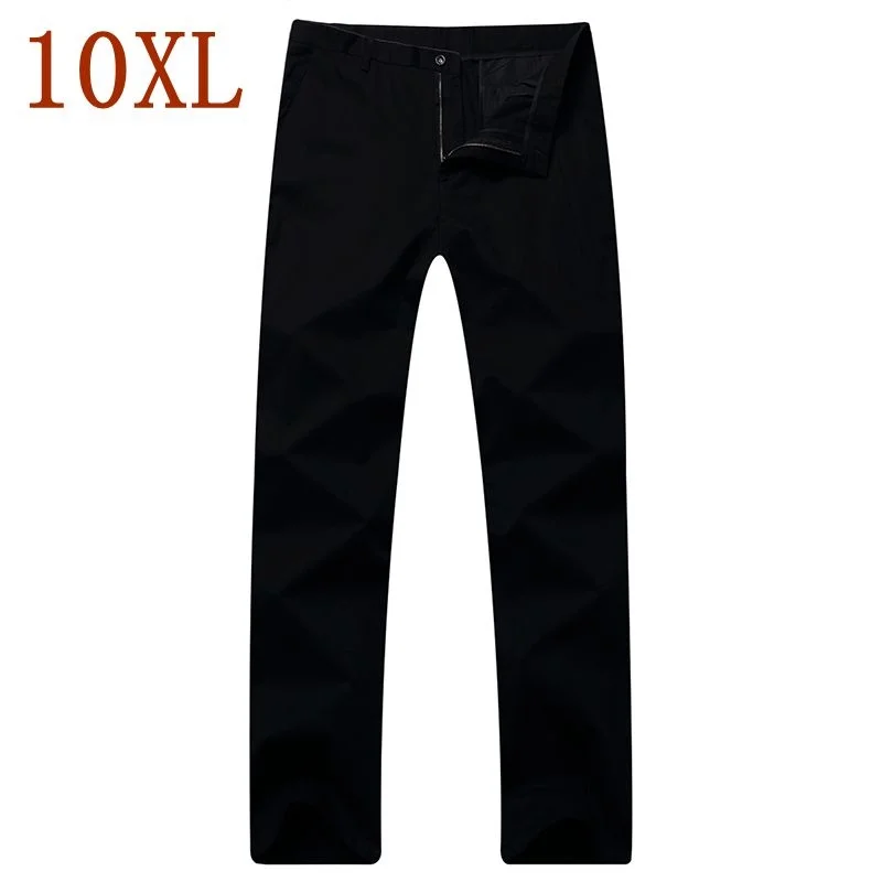 

10XL 8XL 100% Cotton Mens Pants 2018 Mew Brand Clothes 's Casual Loose Business Trousers Big Size For Man