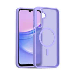 Sleek Magnetic Wireless Charging TPU/PC Case - Smooth Touch Fashion Cover for Galaxy A16 (Purple)