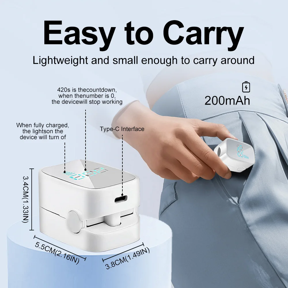 Portable Grey Nail Assist Tool UV Professional Nail Fungus Cleaning Laser Device Nail Phototherapy Lamp Type-C Charging